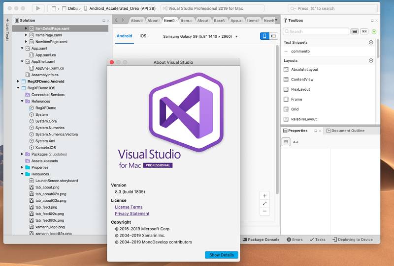 could not download android sdk visual studio for mac